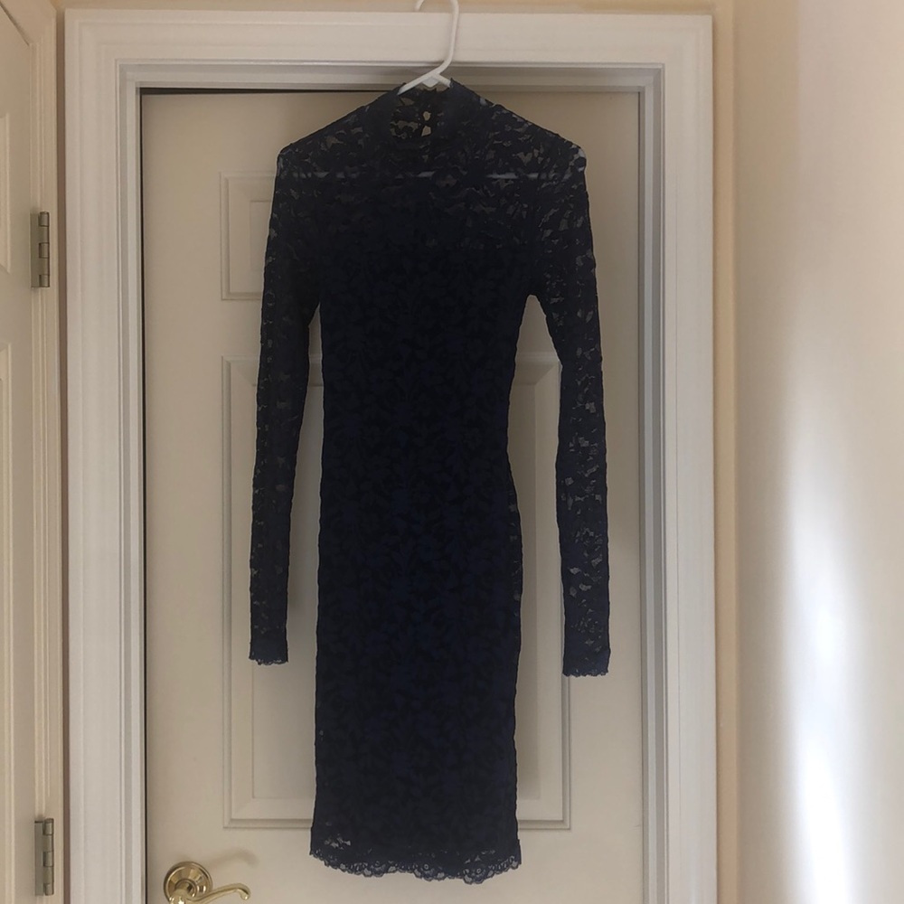 Sexy formal lace dress with back cut out